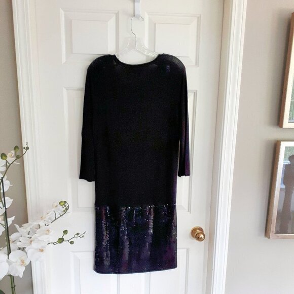 NWOT Joe Fresh black sequin hem long sleeve midi dress, S - Picture 6 of 6